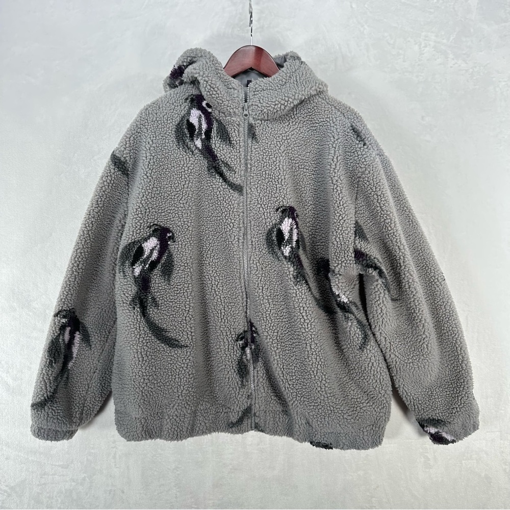 Taylor Swift Sweatshirt XL Gray Speak Now Koi Fish Sherpa Full Zip Hoodie